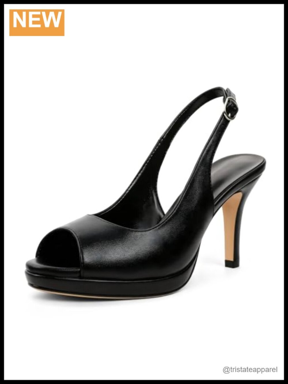 Peep Toe Platform Slingback Heels 3.5 Inch High Heel Pump